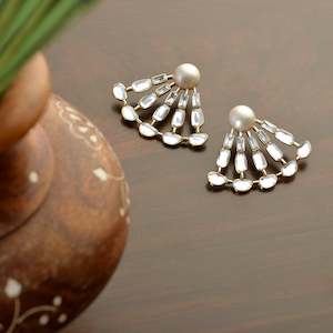 Mirror Collection: Aiyna Pearl Deco Statement Studs