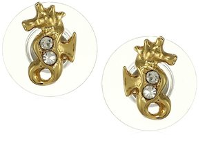 Estele 24 Kt Gold Plated Seahorse Stud Earrings