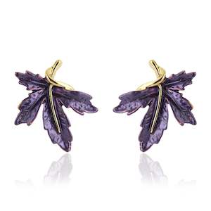 Purple Enamel Stud Earrings