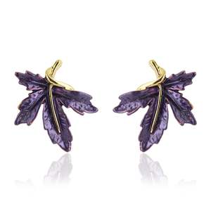 9 To 5: Purple Enamel Stud Earrings