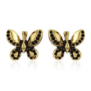 9 To 5: Black Enamel Butterfly Earrings