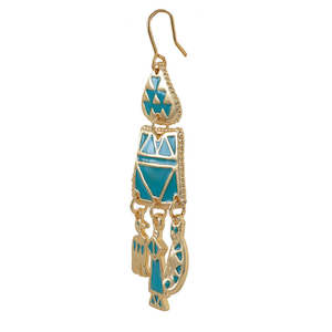 Enamel Collection: Estele Gold Plated Bohemian Earrings with Enamel For Women