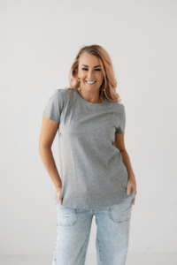 Breastfeeding T Shirts: Grey Everyday Tee | Horizontal Zip