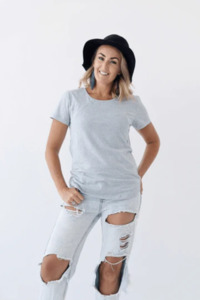 Breastfeeding T Shirts: Grey Everyday Tee | Diagonal Zip