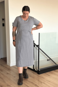 Products: Navy Stripe Breastfeeding Dress