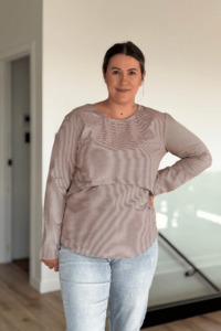 Products: Tan Stripe Classic Top