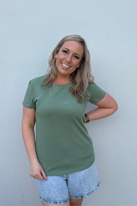 Breastfeeding T Shirts: Sage 100% Cotton Everyday Tee | Diagonal Zips