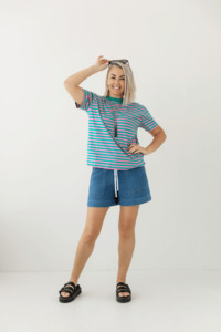 Teal Stripe Tee