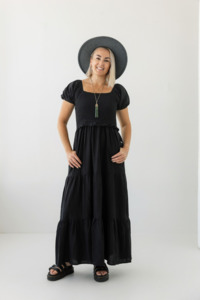 Products: Black Shirred Dress