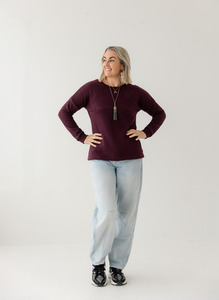 Products: Wine | Fur lined Crew Sweatshirt