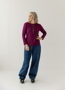 Mulberry Everyday Long sleeve Top | Horizontal Zip