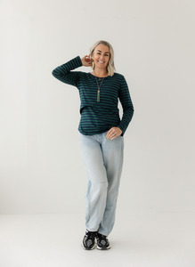 Green Stripe Everyday Top | Classic