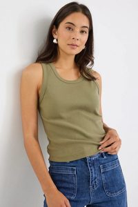 Products: Cobble Rib Cutaway Tank – Khaki - Estilo Boutique