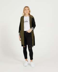 Luxe Lounge By Et Alia: Theory Cardi - Olive/Black