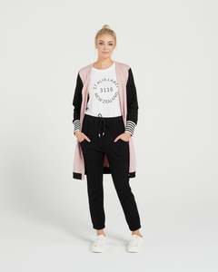 Luxe Lounge By Et Alia: Theory Cardi - Dusky Pink/Black