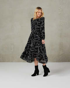 Autumn 2023: Eden Dress (Black Lines Print)