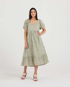 Spring Summer 22: Gia Dress (olive/white)