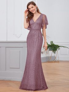 Ball Gowns – Etcetera Bridal: Sequin Sleeve EFEP00838 Orchid