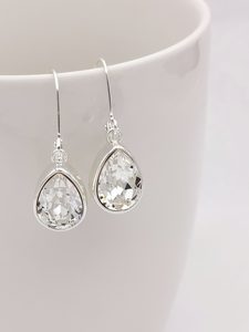 Accessories – Etcetera Bridal: Silver clear teardrop EWWL004
