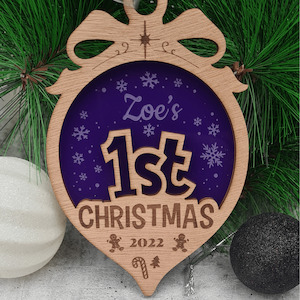 Christmas Ornaments: Personalised Baby's first Christmas decoration