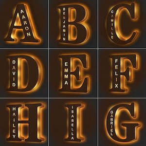 Newest: WOODEN NAME LETTER NIGHT LIGHT