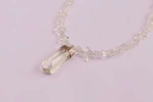 Products: Herkimer Diamond Necklace With Topaz Pendent Ethical Trade New Zealand