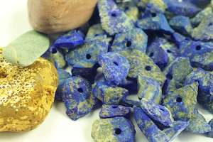 Products: Lapis Lazuli Rough Cut Beads With Holes Ethical Trade New Zealand