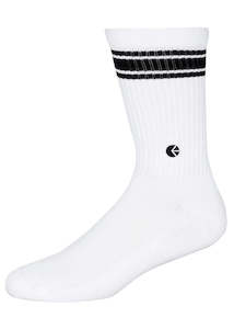 All Socks Exc Moto: Crew Socks Stripe -White