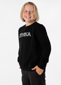 Boys Sale: Boys Crew Neck Fleece - Scrap Logo Black