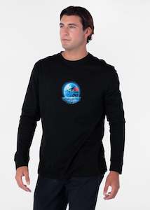 Mens Tops T Shirts: Mens The World Is Yours Longsleeve Tee - Black