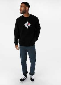 Mens Apparel: Mens Familie Trophy Crew Neck Fleece - Black