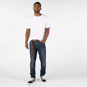 Mens Accessories: D Buckle Belt - Orange Tiger