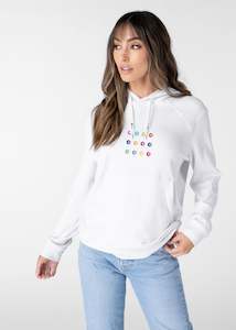 Womens Ethika Poetry Pullover Hoodie - White