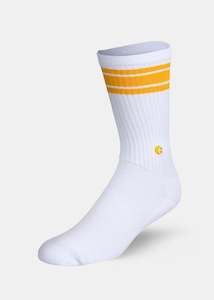 All Socks: Mens Crew Sock - Amalfi Stripe White