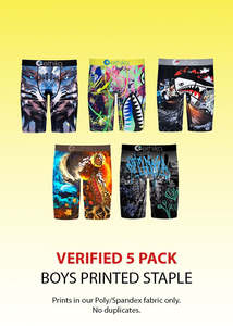 Boys Staple | Verified 5 Pack | Poly/Prints