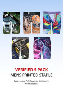 All Underwear: Mens Staple | Verified 5 Pack | Poly/Prints
