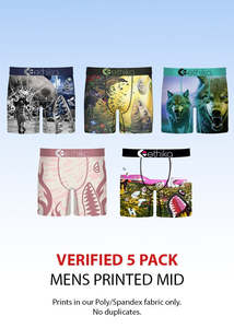 Mens Mid | Verified 5 Pack | Poly/Prints