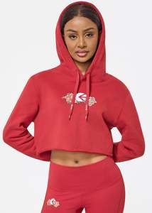 Womens Shogun Peony Crop Hoodie
