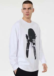 Mens Rider Longsleeve Tee - White