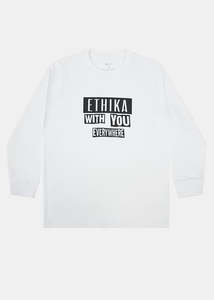 Boys Apparel: Boys Stamped Longsleeve Tee - White