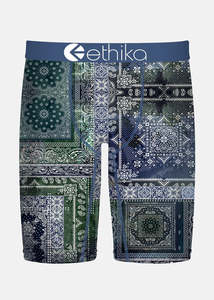 Mens Underwear: Mens Indigo Bloom Kapital Staple