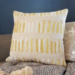 Organic Linen Cushion - Hand printed - Etico