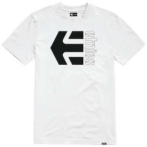 ETNIES CORP COMBO TEE [WHITE/BLACK]