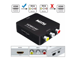 Gaming Electronics: HDMI To AV RCA Adapter AV CVSB Composite AV Scaler Converter For HDTV Projector