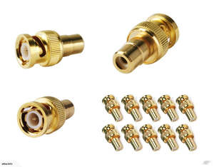 Gaming Electronics: Coaxial Coax Connector BNC Male to RCA Female Jack Adapter Gold Plated CCTV