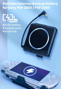 Playstation Cosnole Accessories: 2400mAh PSP 2000 3000 Battery Clip Backpack Back mounted battery pack