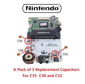 Retro Parts: 3 Capacitor kit for GameBoy Color GBC power sound dim screen colour internal