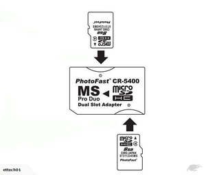 Ps Vita Psp Parts: Micro SD TF to Memory Stick MS Pro Duo PSP Card Dual 2 Slot Adapter Converter