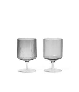 Ripple Wine Glasses Set of 2 / Smoked