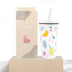 Products: Eugaia Luxe Metal Reusable Tumbler | Summer Vibes | 500 ml | Shaaanxo x Eugaia